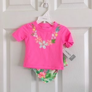 Carter's Floral Lei Rashguard Swimsuit
